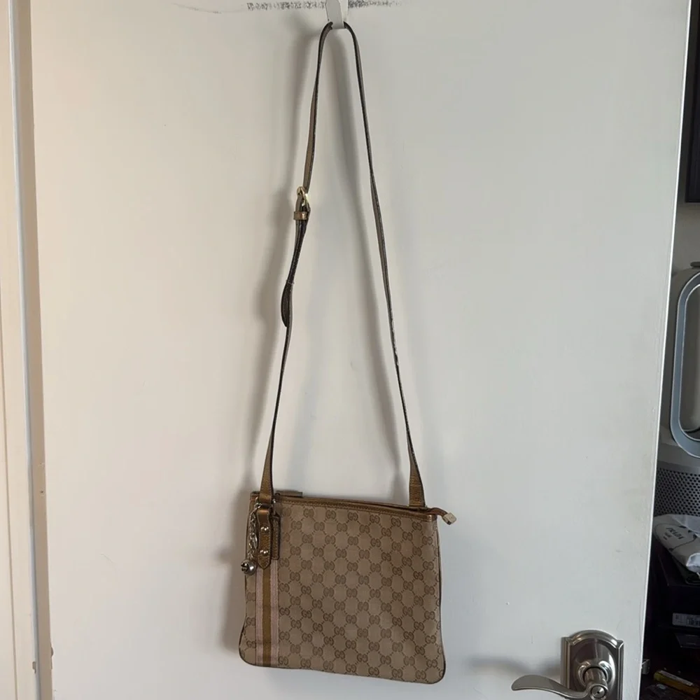 Vintage Gucci GG Canvas “Sherry Line” Crossbody Messenger Bag - Picture 2 of 10